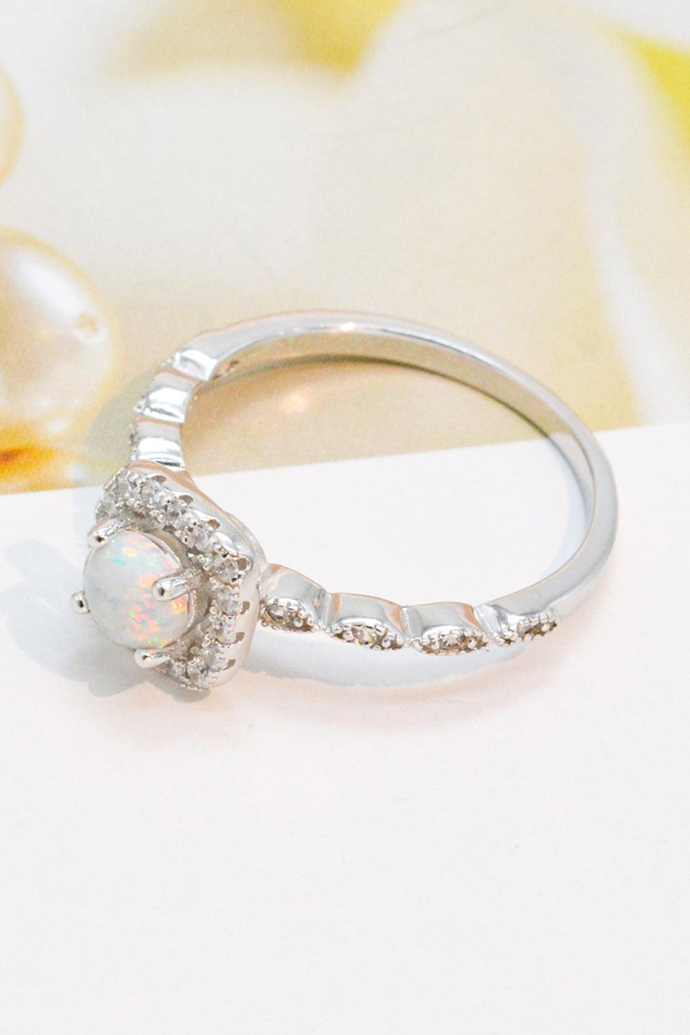 925 Sterling Silver Inlaid Opal Ring Carauana Store