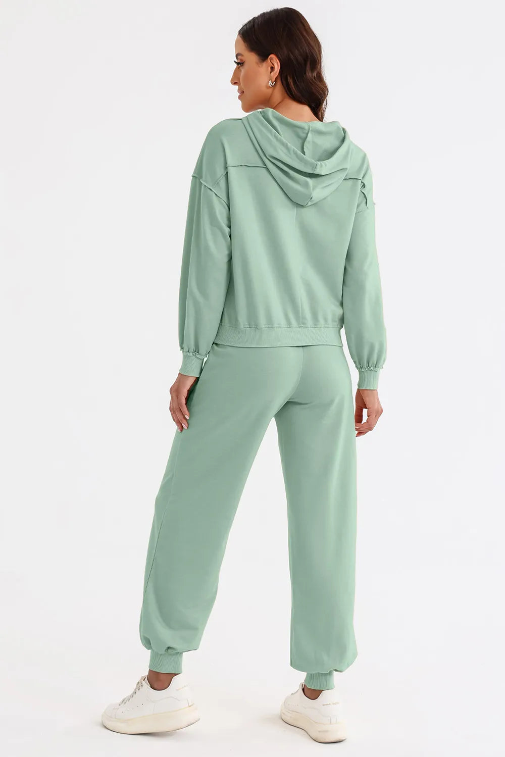 Cutout Drawstring Hoodie and Joggers Active Set Carauana Store