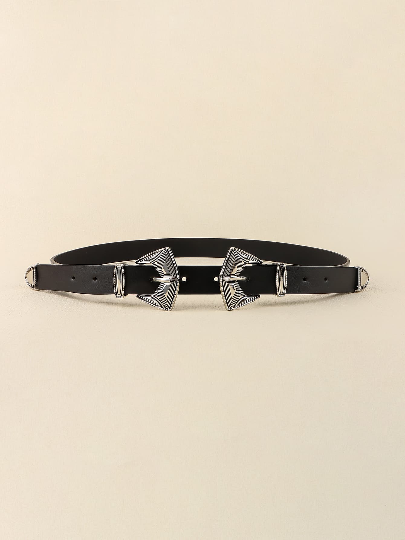 Double Buckle PU Leather Belt Carauana Store