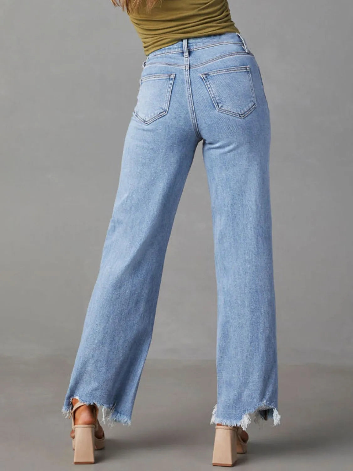 Raw Hem Loose Fit Jeans Carauana Store