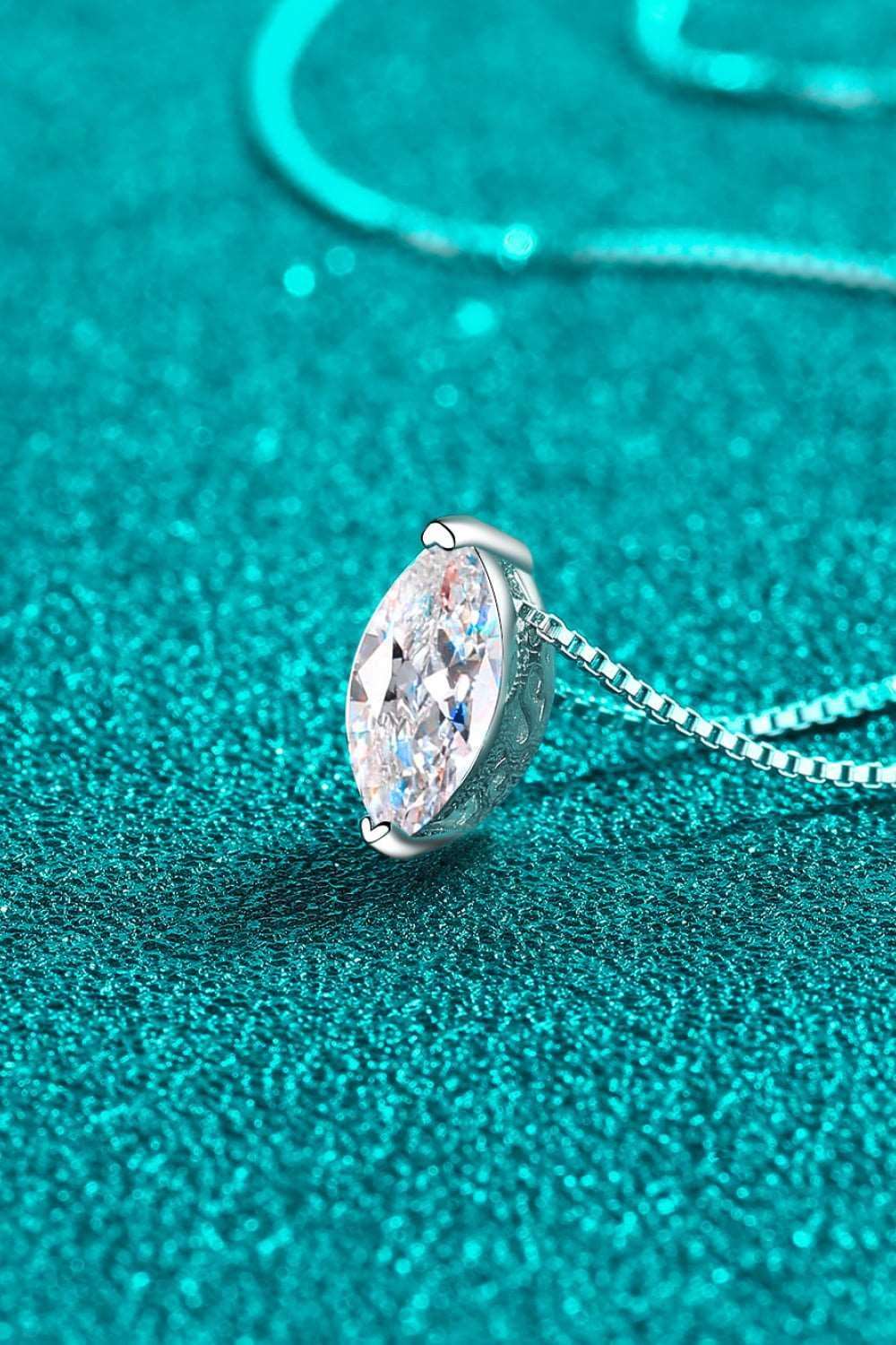 1 Carat Moissanite 925 Sterling Silver Necklace Carauana Store