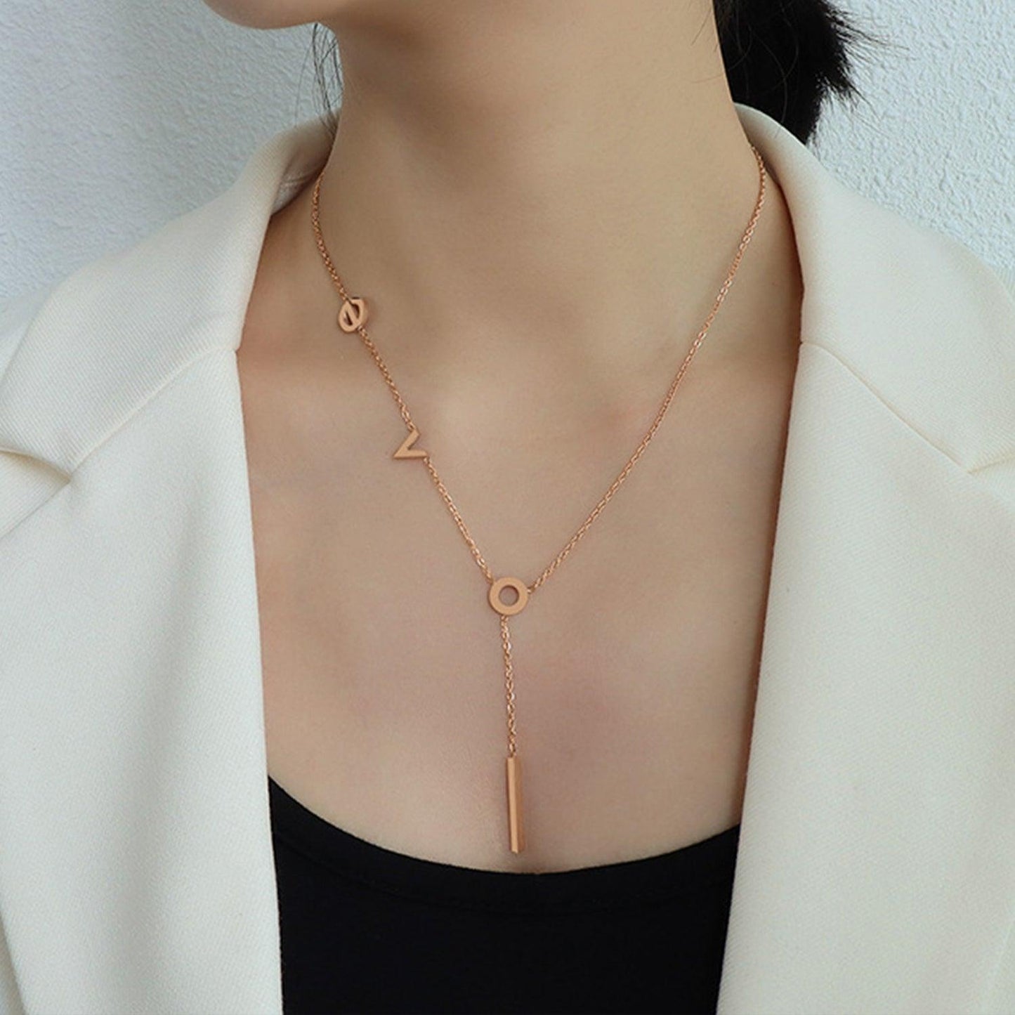 Titanium Steel Letter Necklace Carauana Store