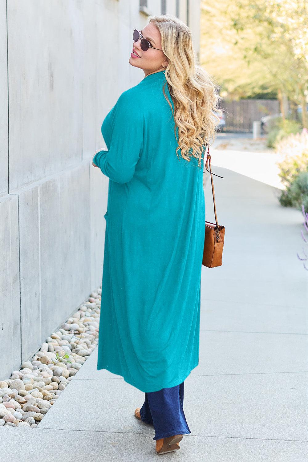 Basic Bae Full Size Open Front Long Sleeve Cover Up Carauana Store
