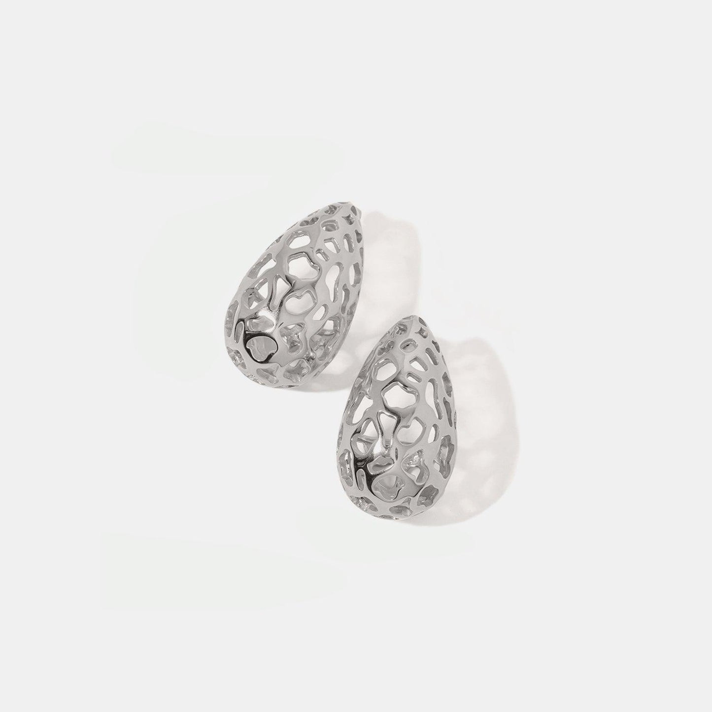 Stainless Steel Teardrop Hollowed Earrings Carauana Store