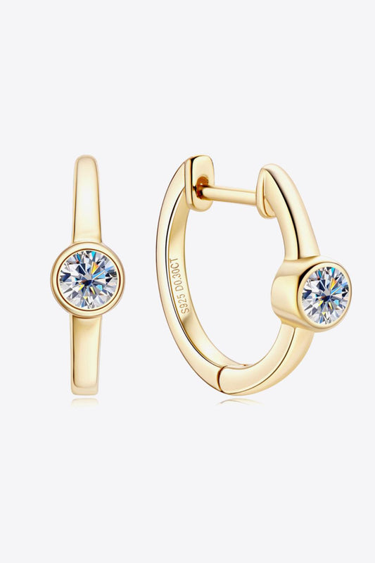 18k Gold-Plated Inlaid Moissanite Huggie Earrings Carauana Store