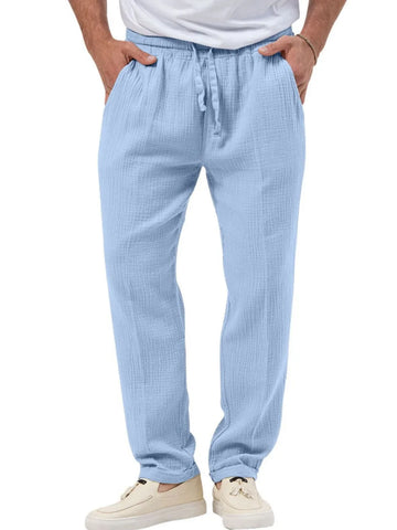 Men's Plus Size Drawstring Texture Pants