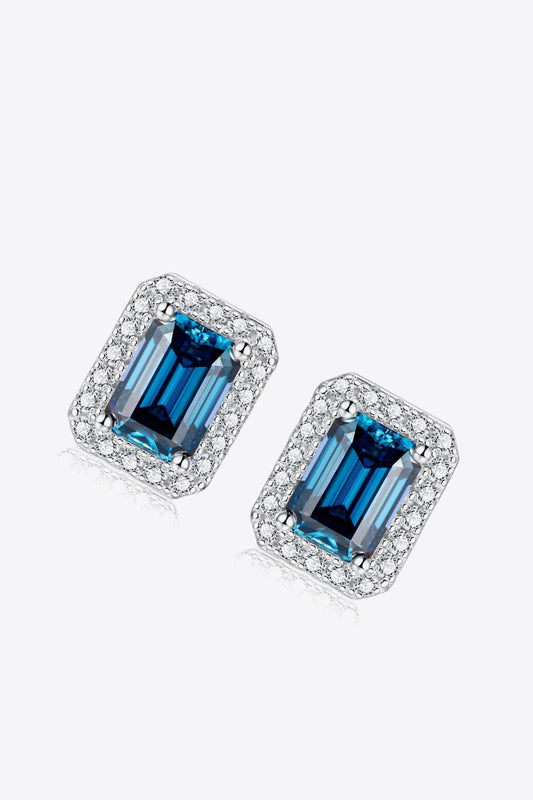 2 Carat Moissanite Stud Earrings in Indigo Carauana Store