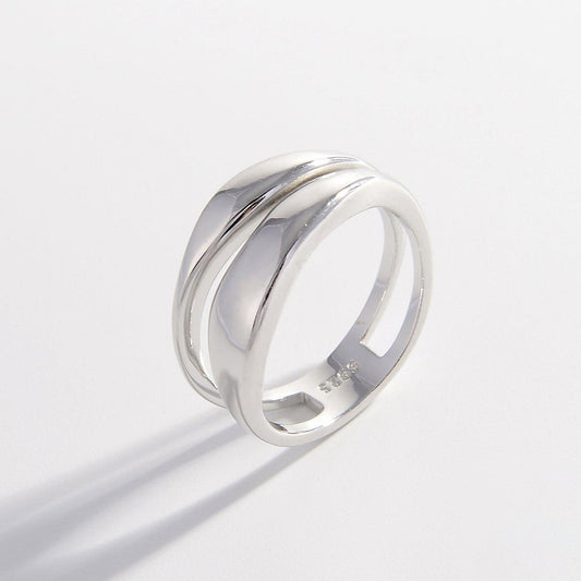 925 Sterling Silver Double-Layered Ring Carauana Store