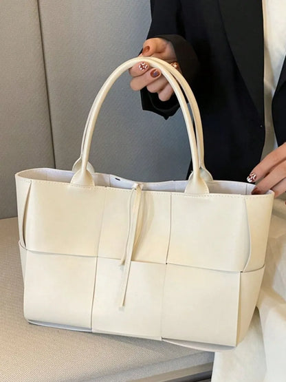 PU Leather Woven Handbag and Clutch Set Carauana Store