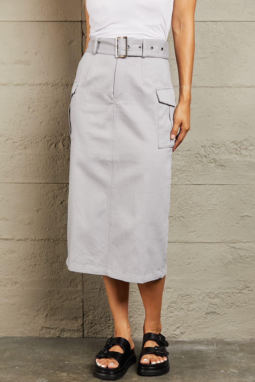 HYFVE Professional Poise Buckled Midi Skirt Carauana Store