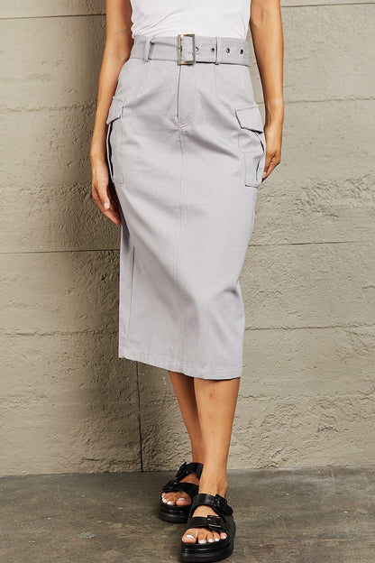 HYFVE Professional Poise Buckled Midi Skirt Carauana Store