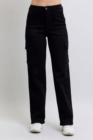 Judy Blue Full Size High Waist Cargo Wide Leg Jeans Plus Size