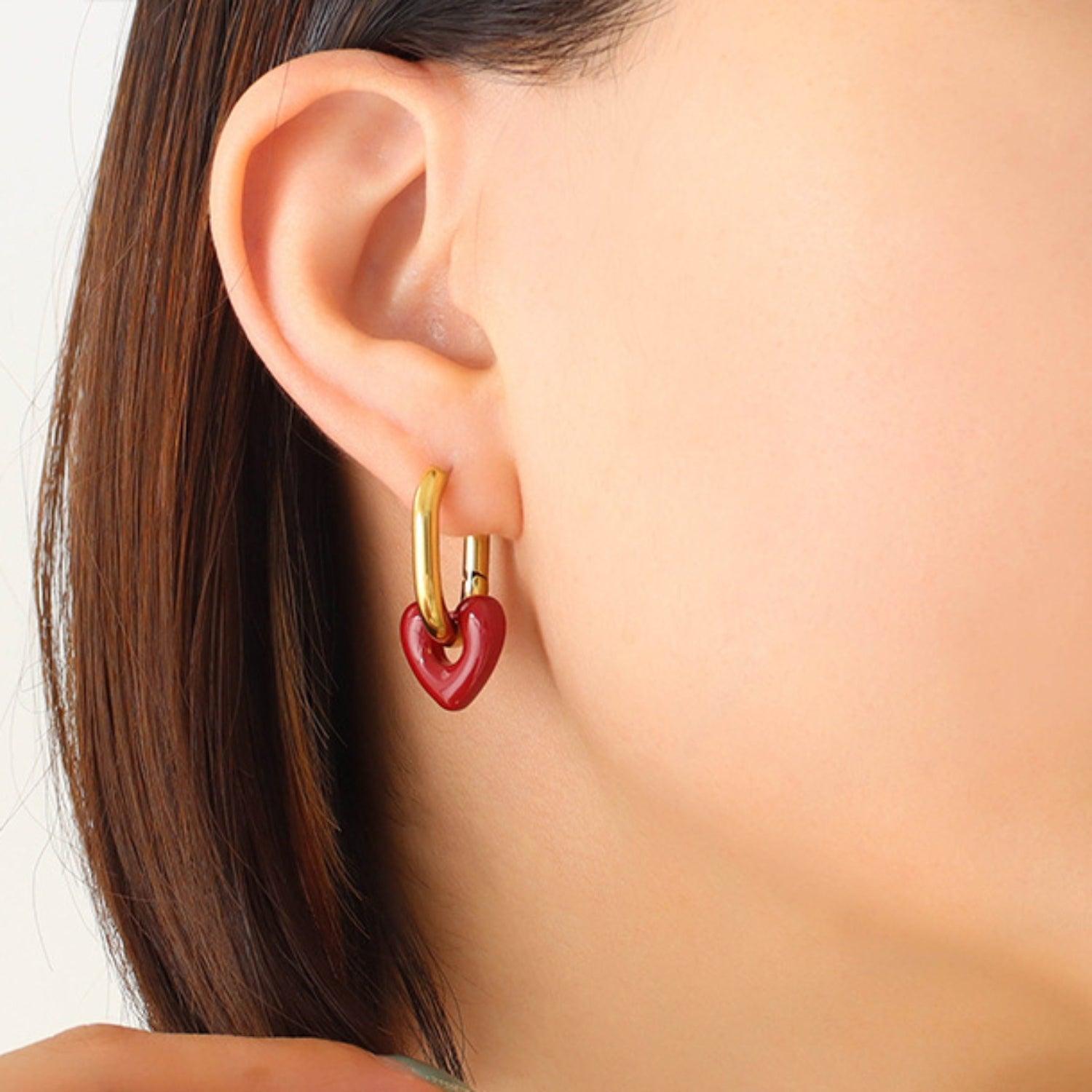 Heart Titanium Steel Earrings Carauana Store