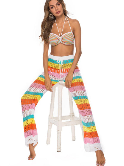 Cutout Contrast High Waist Swim Pants Carauana Store
