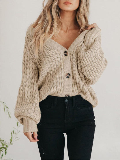 Button Up Long Sleeve Cardigan Carauana Store