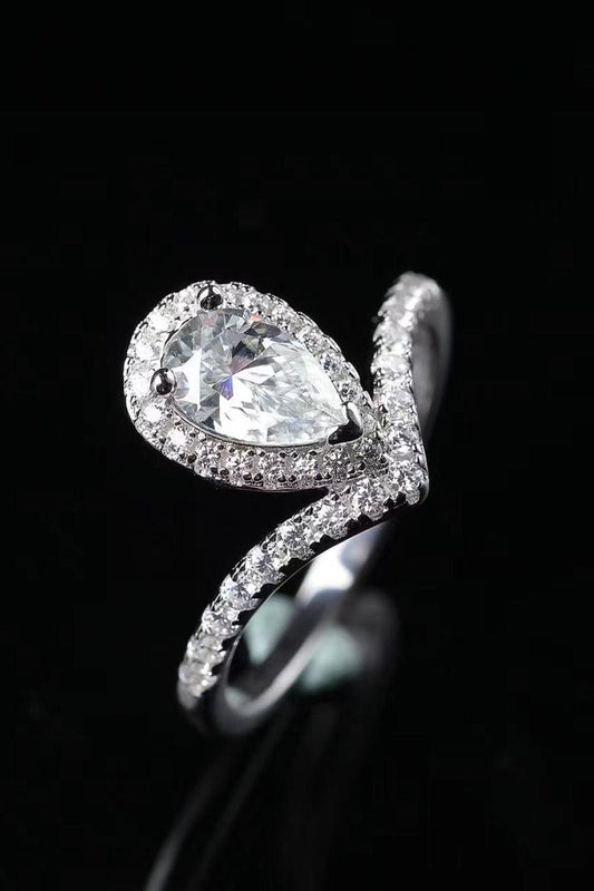 2 Carat Moissanite Teardrop Ring Carauana Store