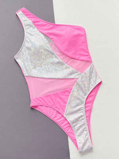 Contrast Panel One-Piece Swimsuit Carauana Store