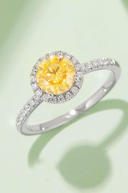 1 Carat Moissanite 925 Sterling Silver Halo Ring Carauana Store