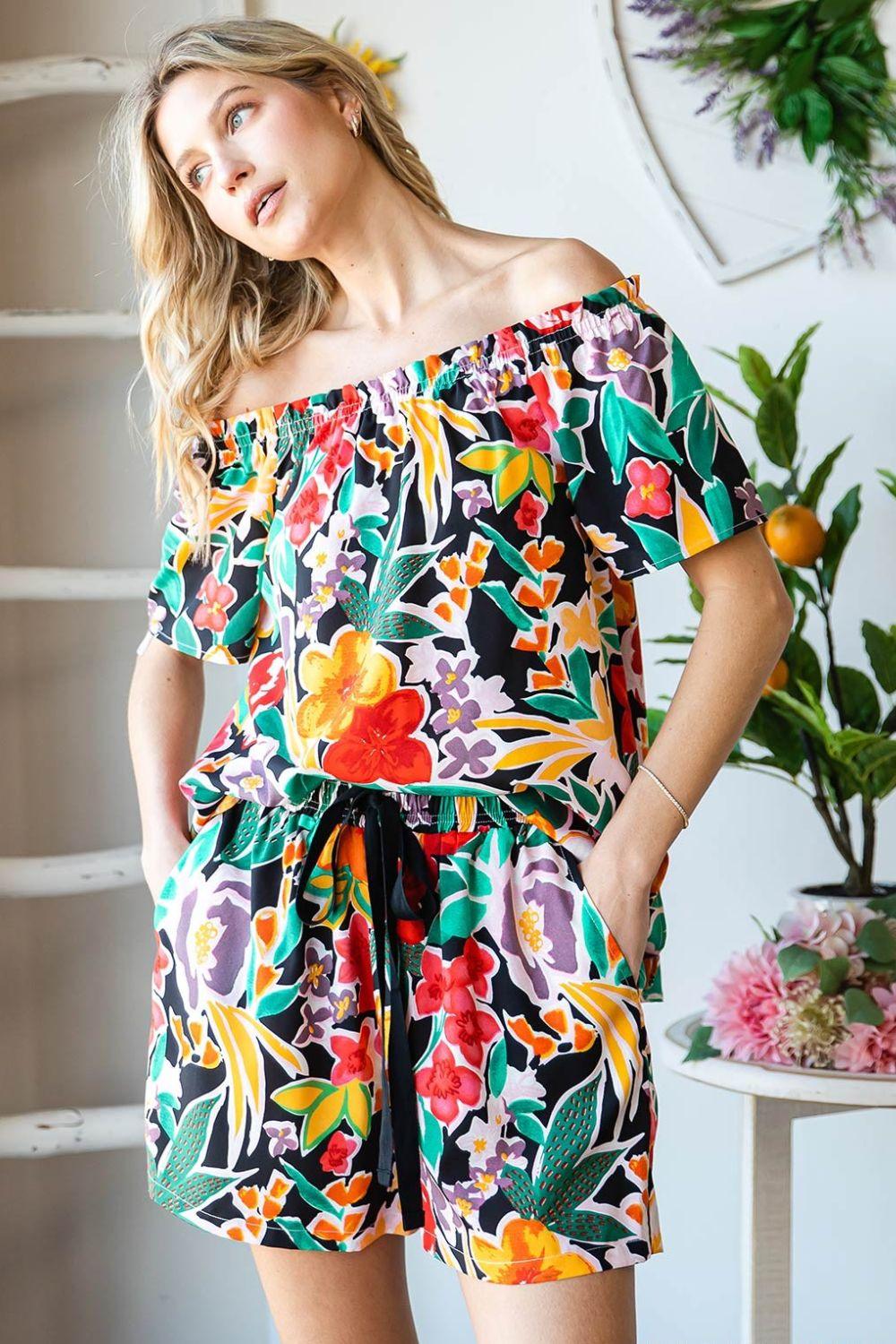 Cotton Bleu by Nu Label Floral Off-Shoulder Top Carauana Store