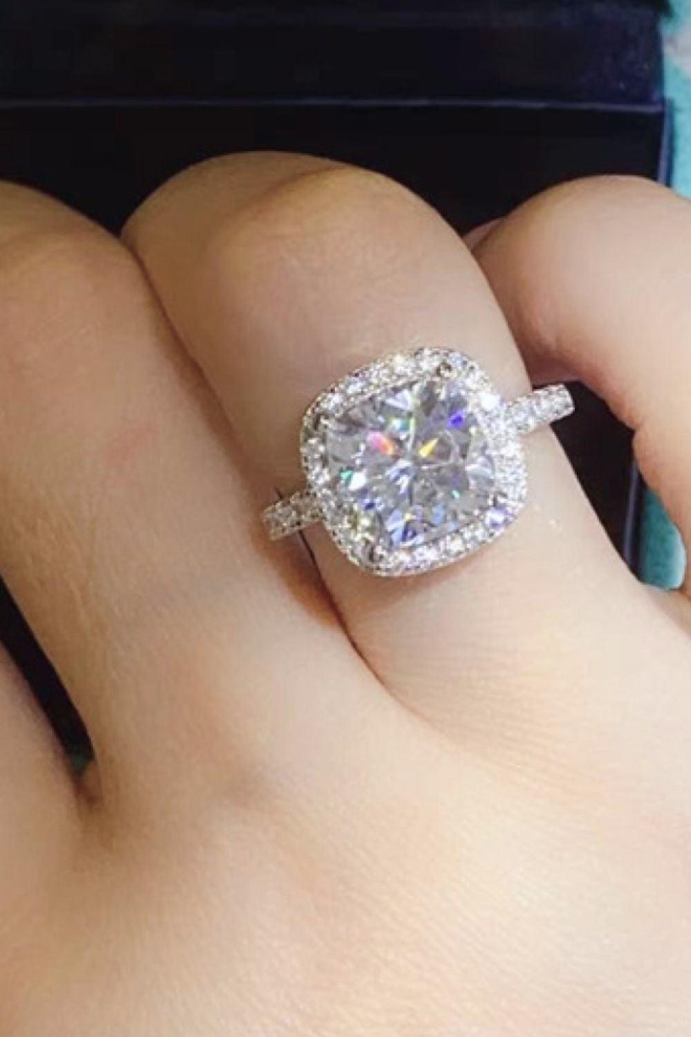 3 Carat Moissanite 925 Sterling Silver Square Ring Carauana Store