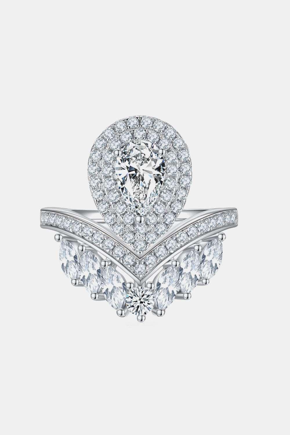 1 Carat Moissanite 925 Sterling Silver Crown Ring Carauana Store