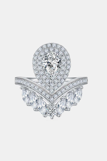 1 Carat Moissanite 925 Sterling Silver Crown Ring Carauana Store