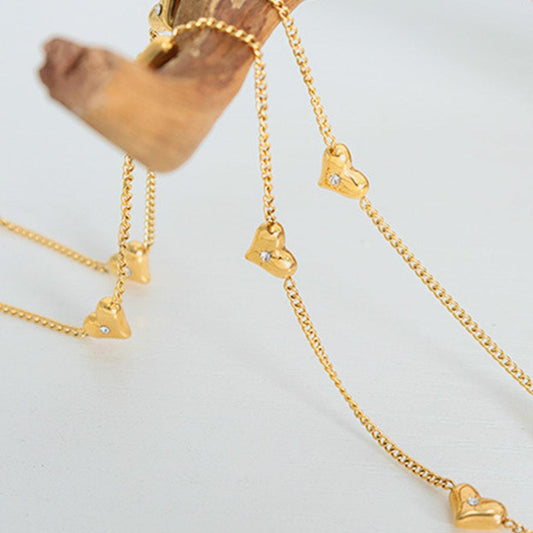 Titanium Steel Zircon Heart Necklace Carauana Store