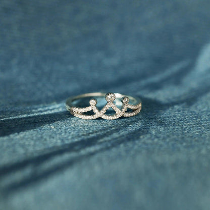 Crown Shape Inlaid Zircon 925 Sterling Silver Ring Carauana Store