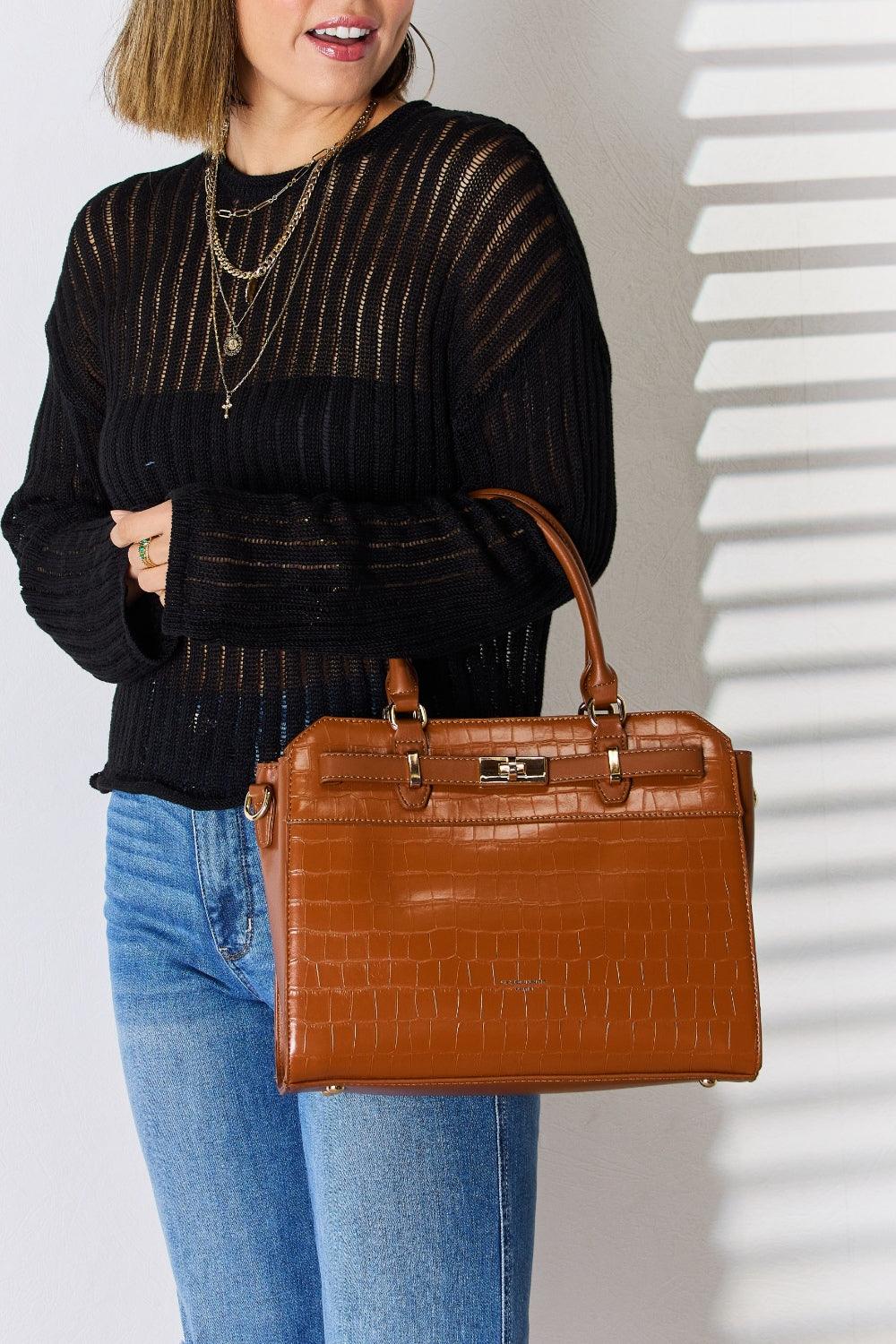 David Jones Texture PU Leather Handbag Carauana Store