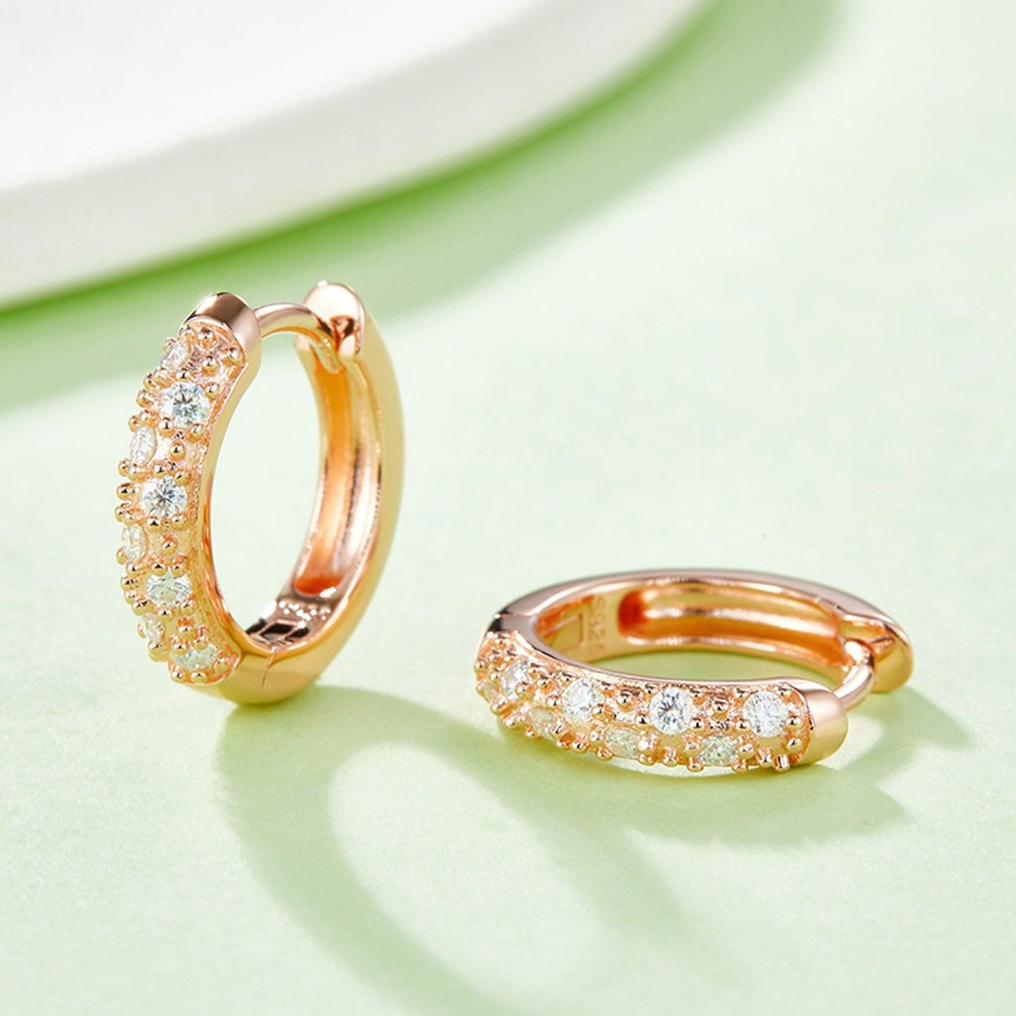 Moissanite 925 Sterling Silver Huggie Earrings Carauana Store