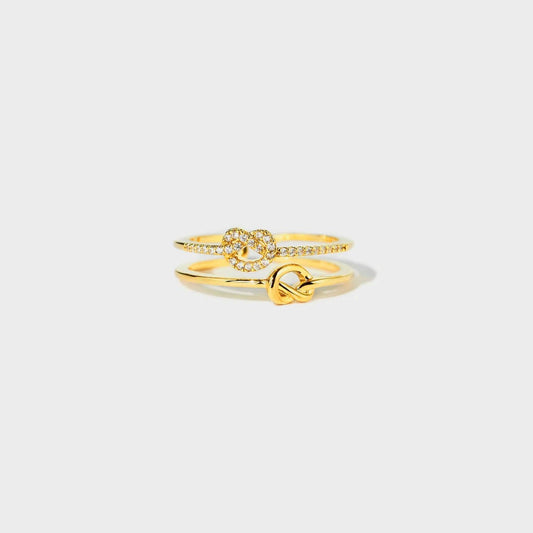 925 Sterling Silver Double-Layered Knot Ring Carauana Store