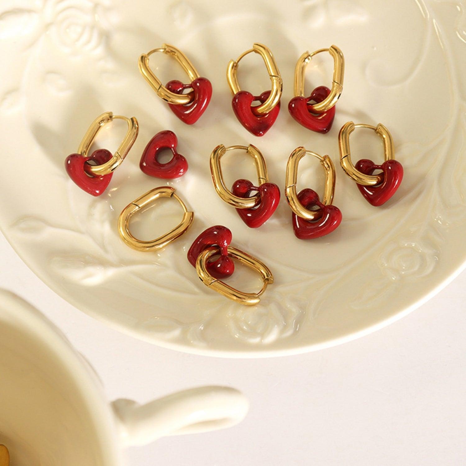 Heart Titanium Steel Earrings Carauana Store