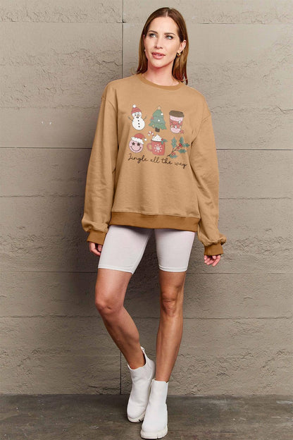 Simply Love Full Size JINGLE ALL THE WAY Long Sleeve Sweatshirt Carauana Store