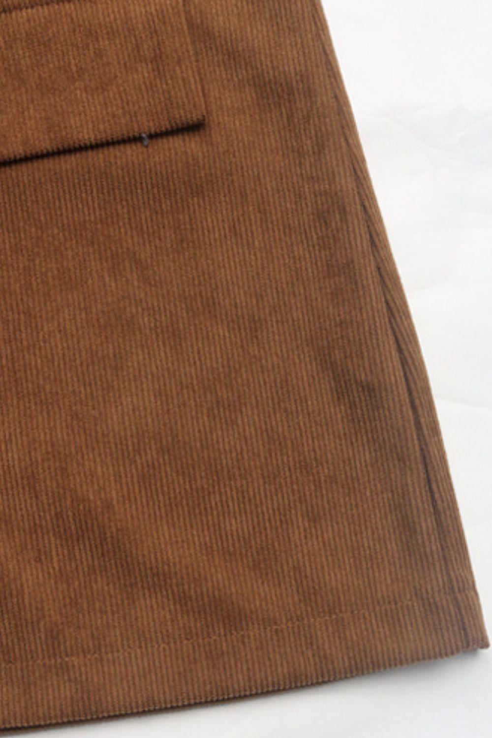 Perfee Decorative Pocket Flap Lapel Collar Long Sleeve Outerwear Carauana Store