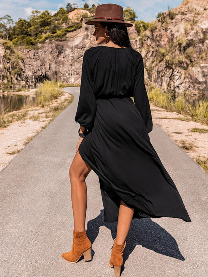 Long Sleeve Round Neck Dress Carauana Store