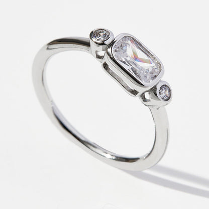 925 Sterling Silver Geometric Zircon Ring Carauana Store