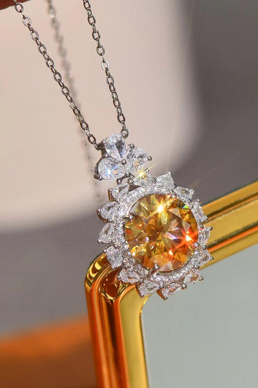 5 Carat Yellow Moissanite Pendant Necklace Carauana Store