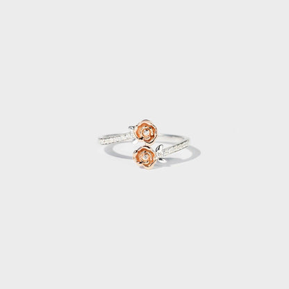 Rose Shape Inlaid Zircon Bypass Ring Carauana Store