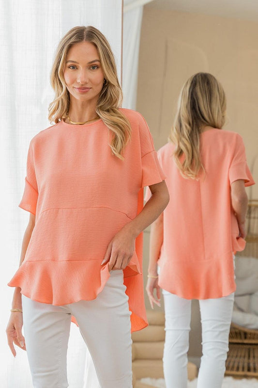 Sew In Love Round Neck Ruffled Top Carauana Store