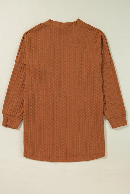 Textured Pocketed Open Front Long Sleeve Cover Up Carauana Store