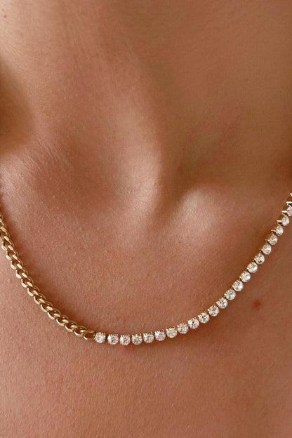 Inlaid Zircon Stainless Steel Necklace Carauana Store