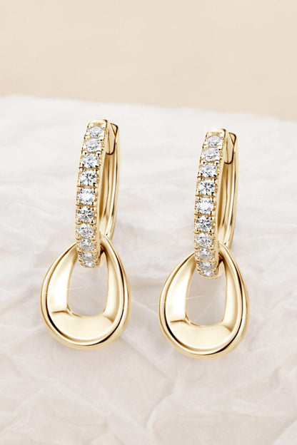 925 Sterling Silver Moissanite Double Hoop Earrings Carauana Store