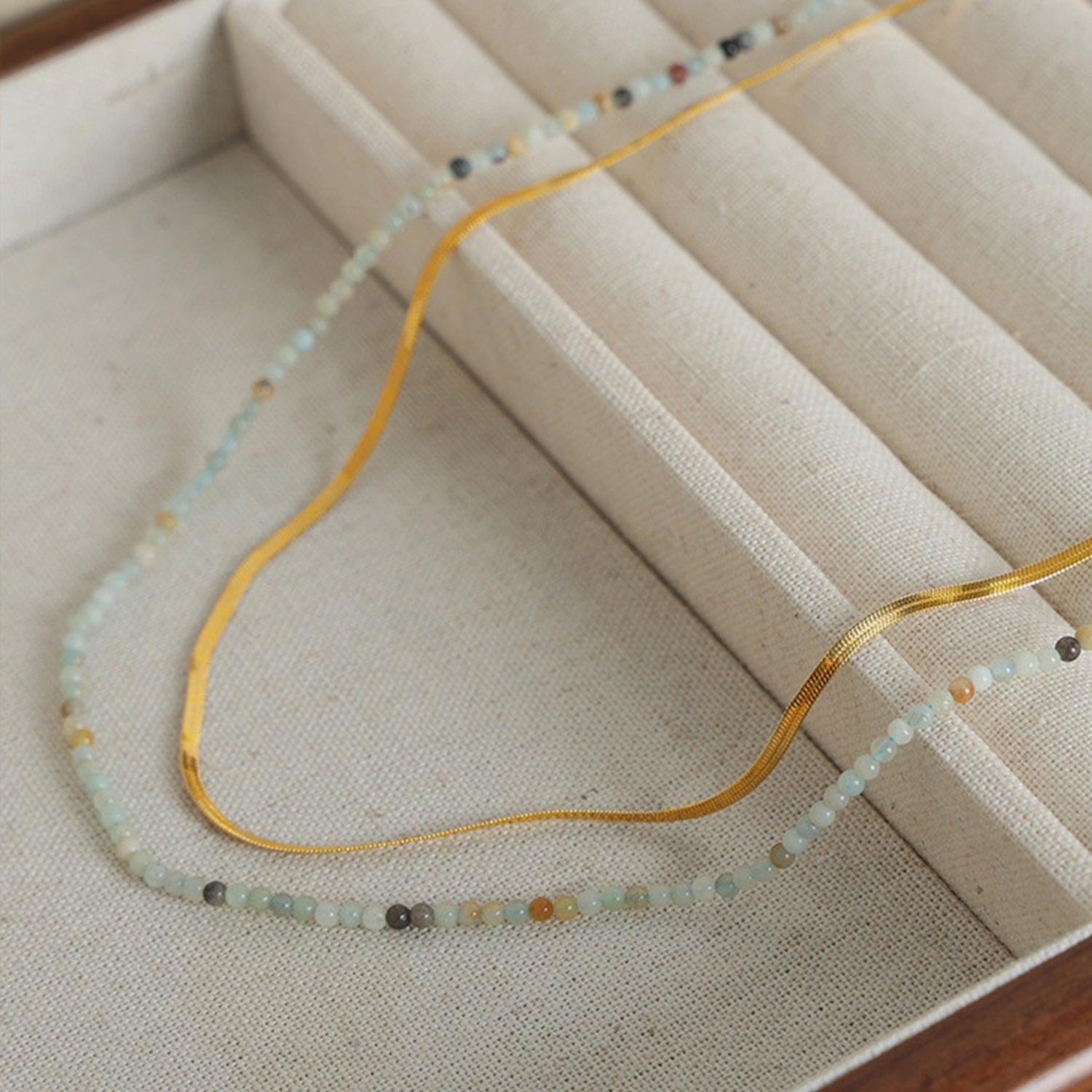 Beaded Titanium Steel Double-Layered Necklace Carauana Store