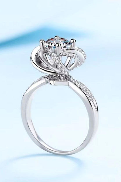 2 Carat Moissanite Floral Platinum-Plated Ring Carauana Store