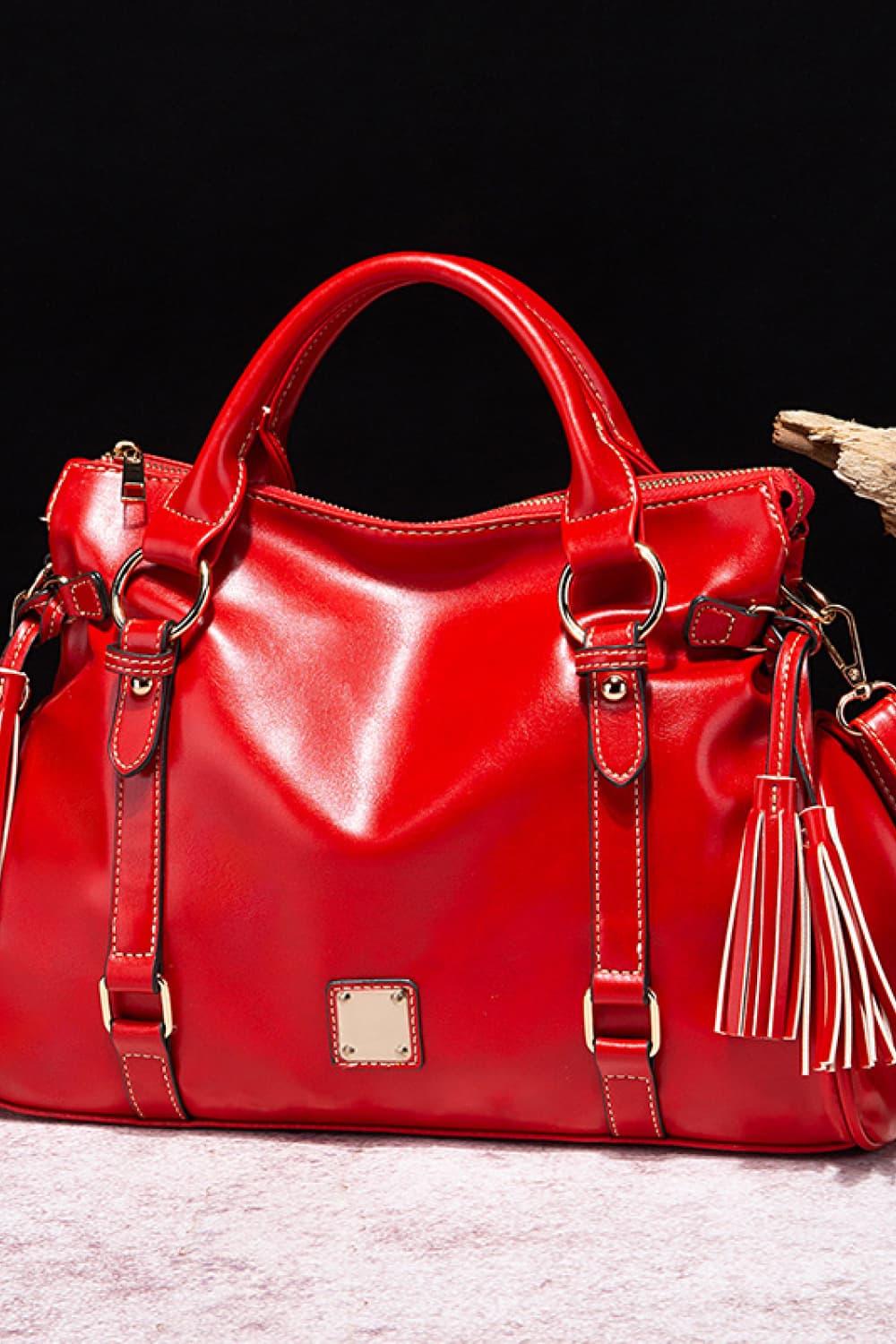PU Leather Handbag with Tassels Carauana Store