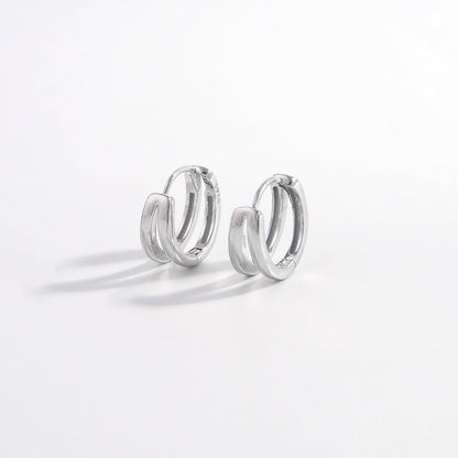 925 Sterling Silver Inlaid Zircon Huggie Earrings Carauana Store