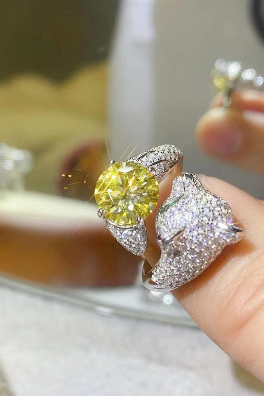 2 Carat Yellow Moissanite Animal Bypass Ring Carauana Store