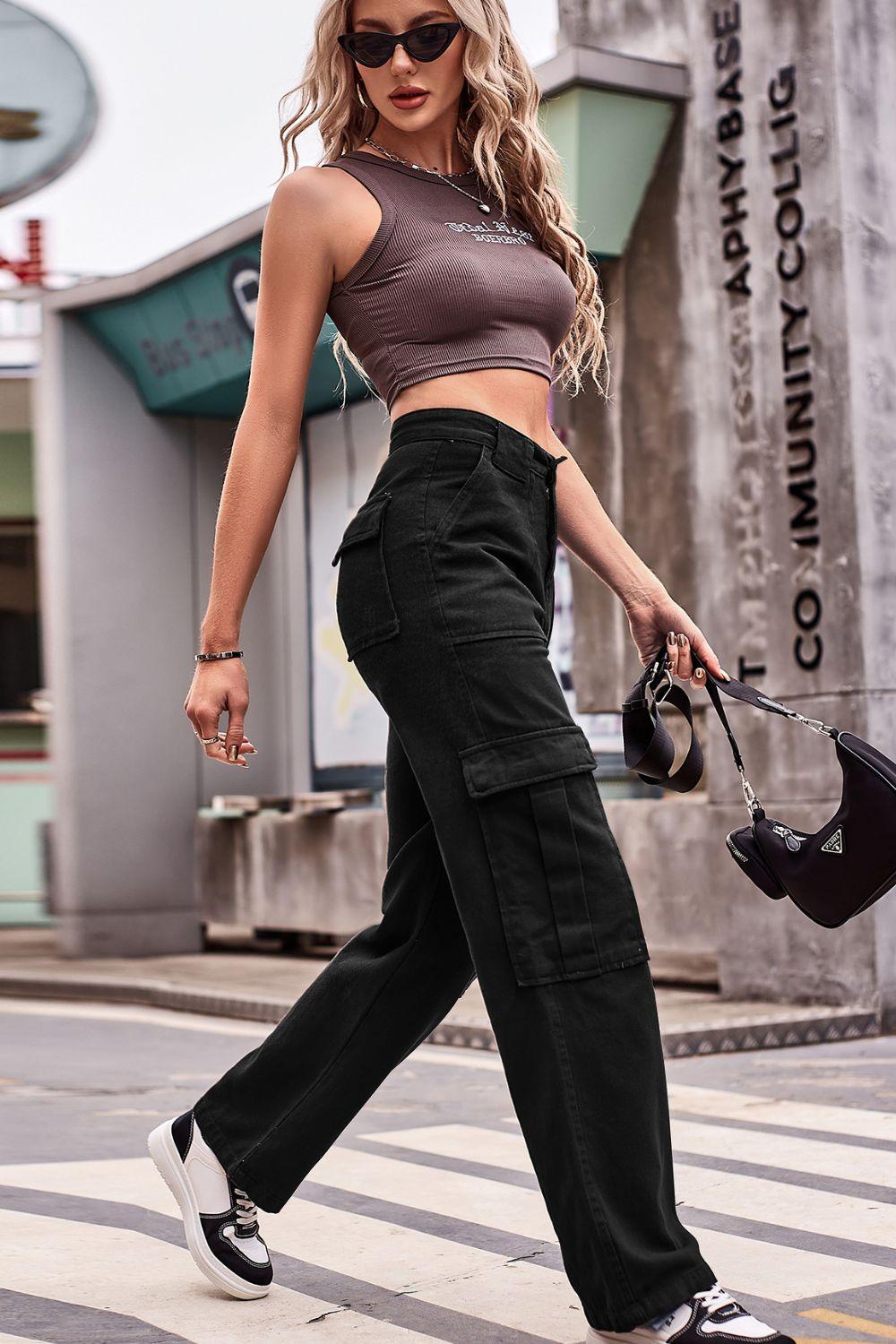 Buttoned High Waist Loose Fit Jeans Carauana Store