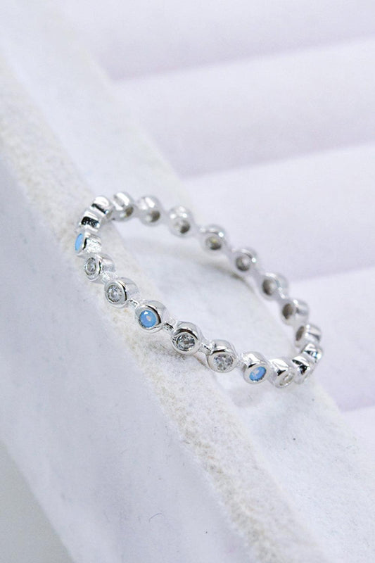 925 Sterling Silver Zircon and Natural Moonstone Ring Carauana Store