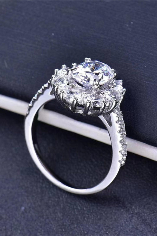 2 Carat Moissanite Floral 925 Sterling Silver Ring Carauana Store